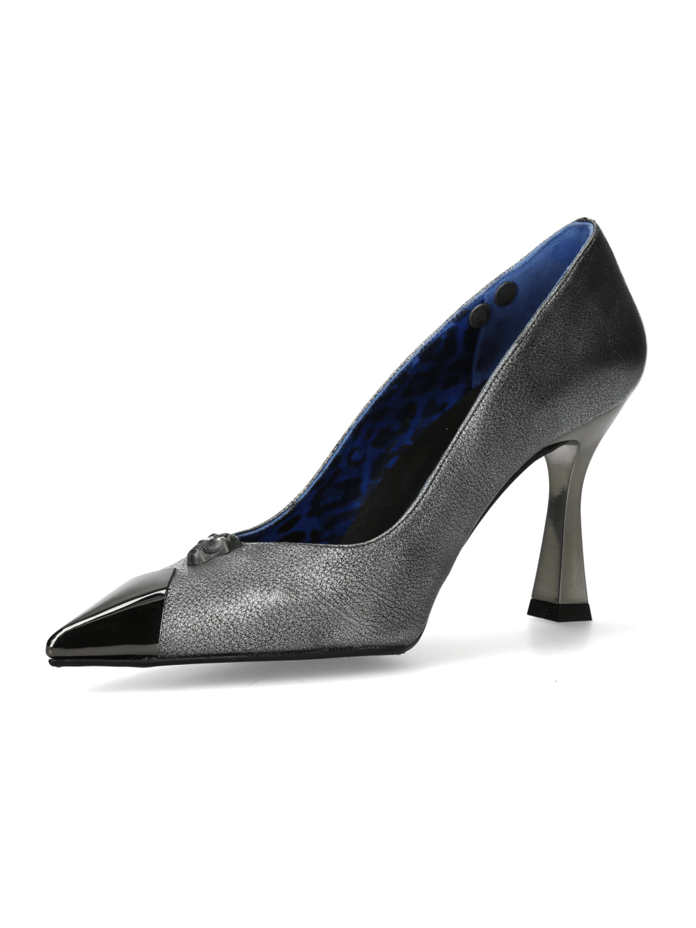 NEW ROCK Steel Gray Stiletto Pumps with Gothic and Punk Edge