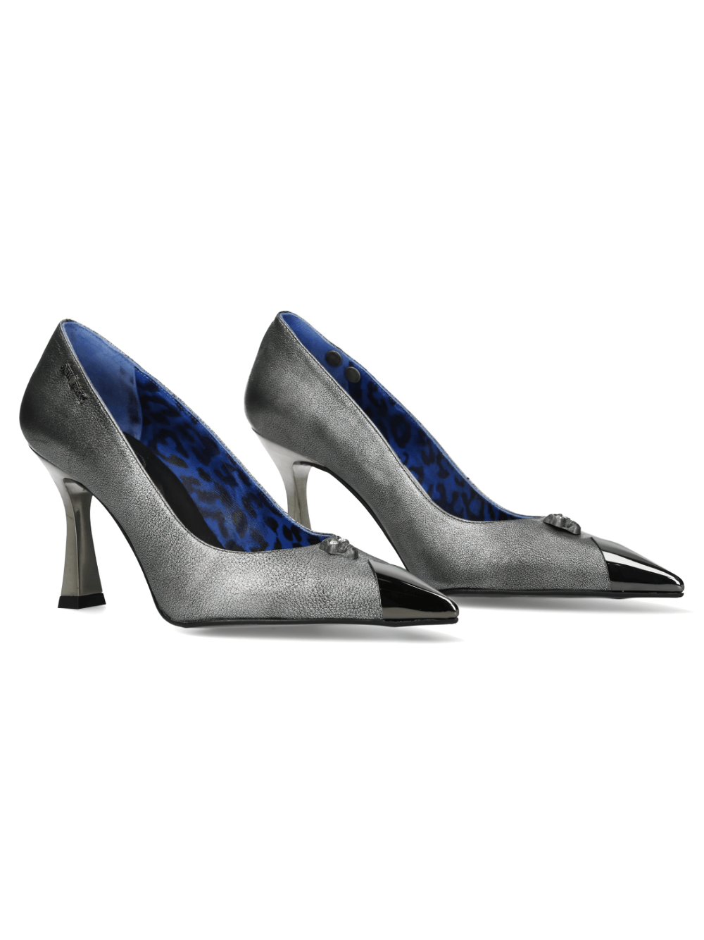 NEW ROCK Steel Gray Stiletto Pumps with Gothic and Punk Edge