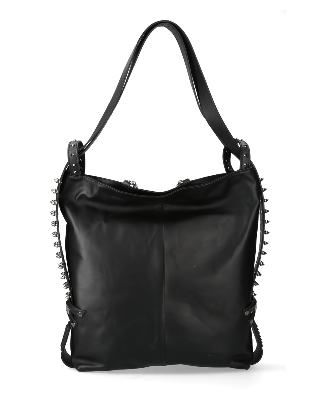 NEW ROCK Studded Shoulder Bag with Chain Accent and Spikes