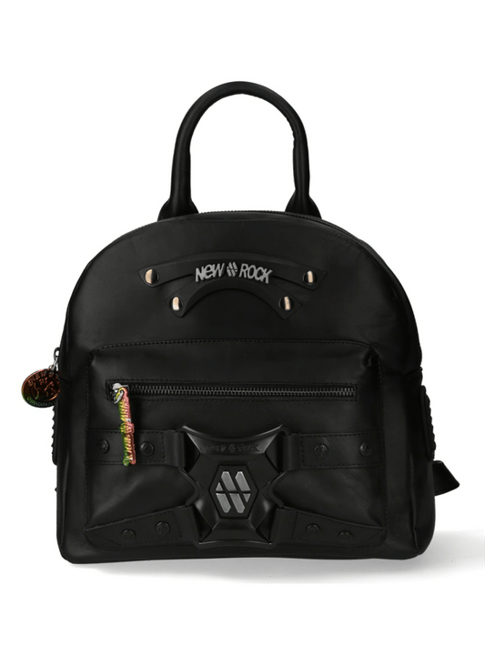 NEW ROCK Stylish Punk Zippered Leather Backpack
