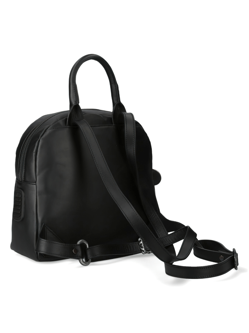 NEW ROCK Stylish Punk Zippered Leather Backpack