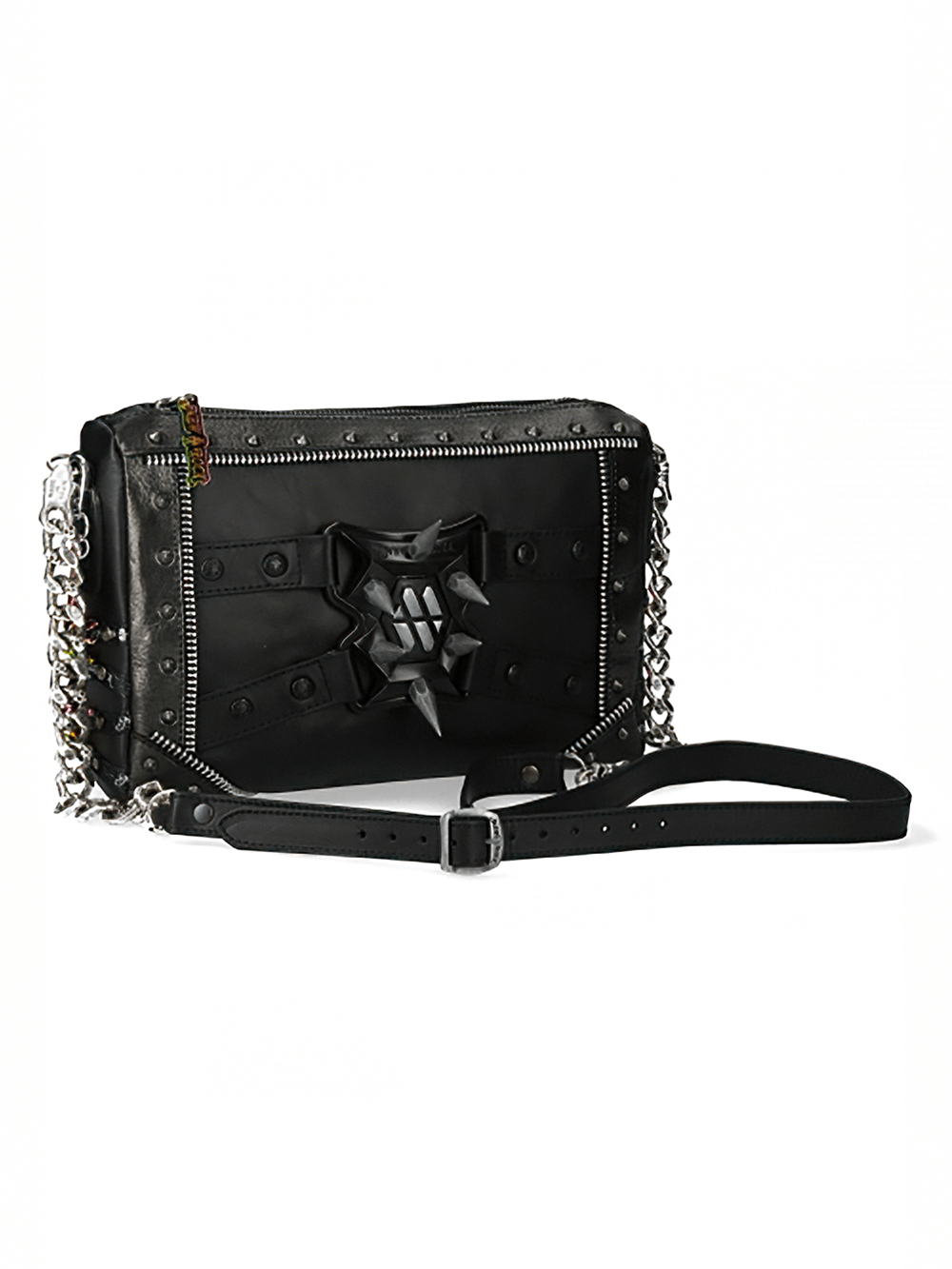 NEW ROCK Stylish Spiked Leather Bag with Chain Strap