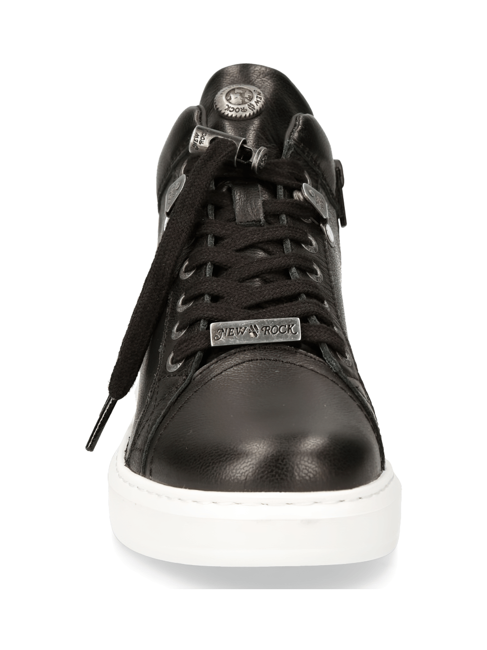 NEW ROCK Women's Stylish Urban Punk Leather Sneakers With Lace-Up