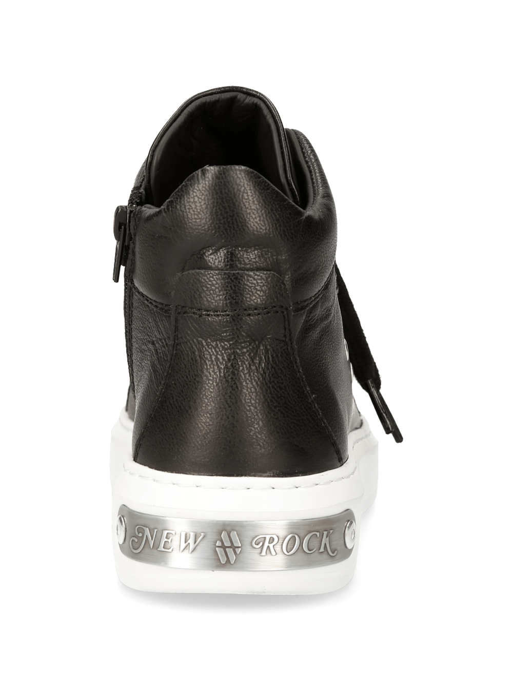 NEW ROCK Men's Stylish Urban Punk Leather Sneakers With Lace-Up