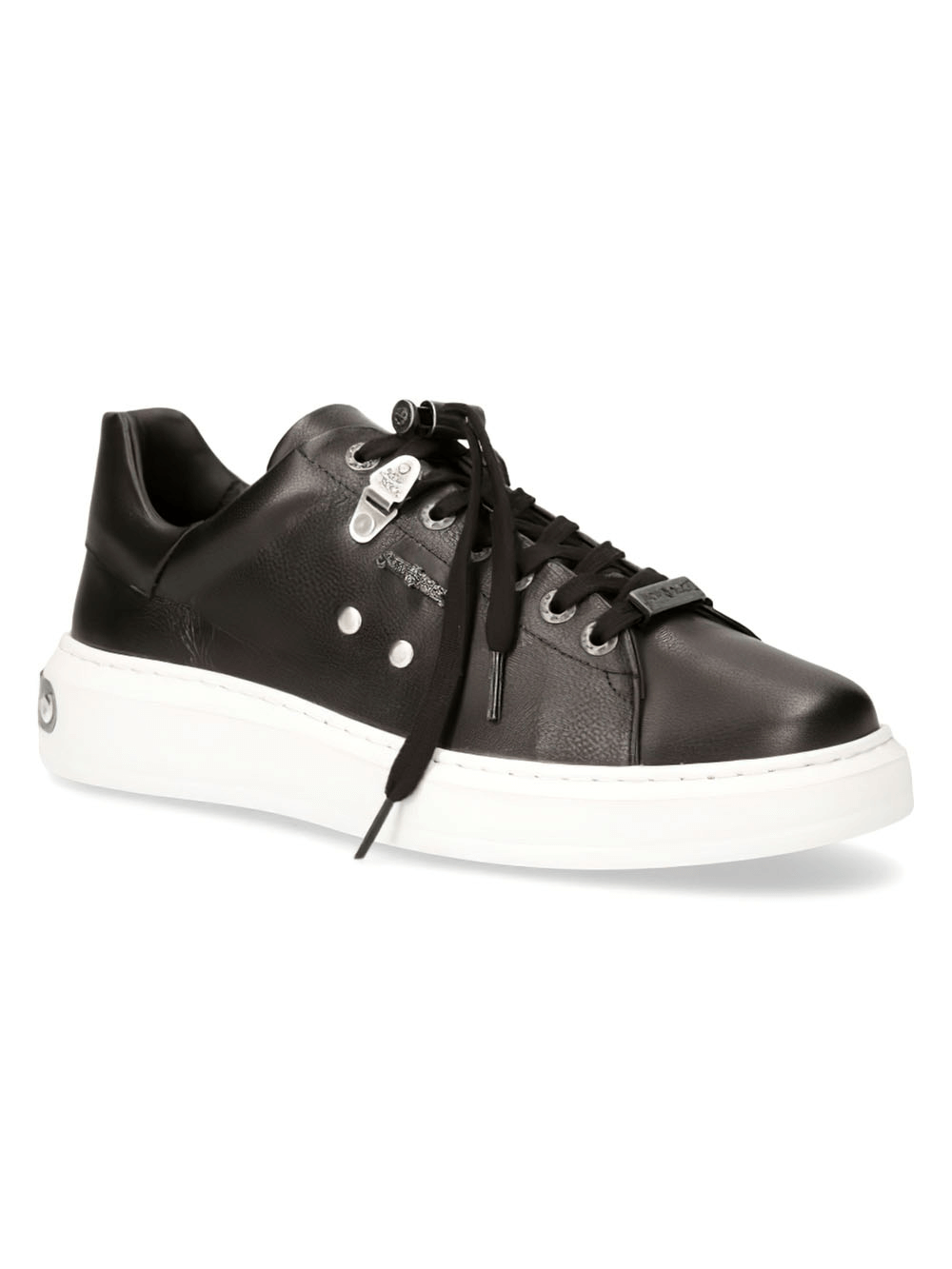 NEW ROCK Stylish Women's Black Leather Sneakers