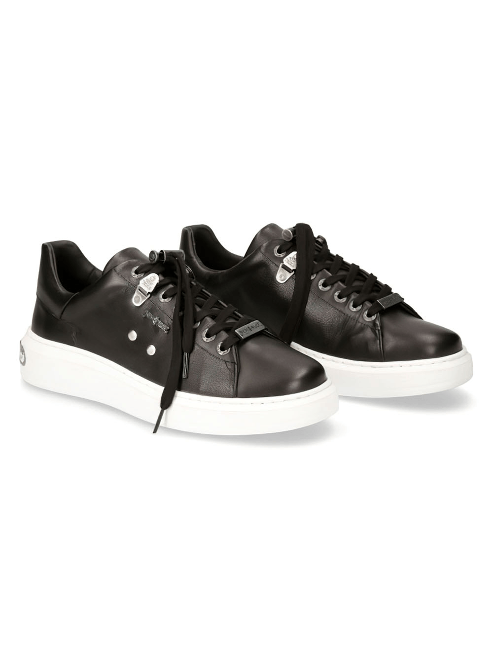 NEW ROCK Stylish Women's Black Leather Sneakers