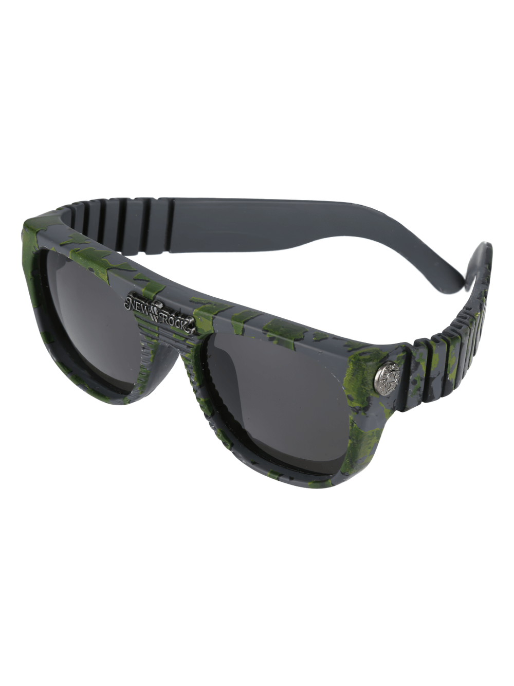 NEW ROCK Sunglasses with Textured Frame and Dark Lenses