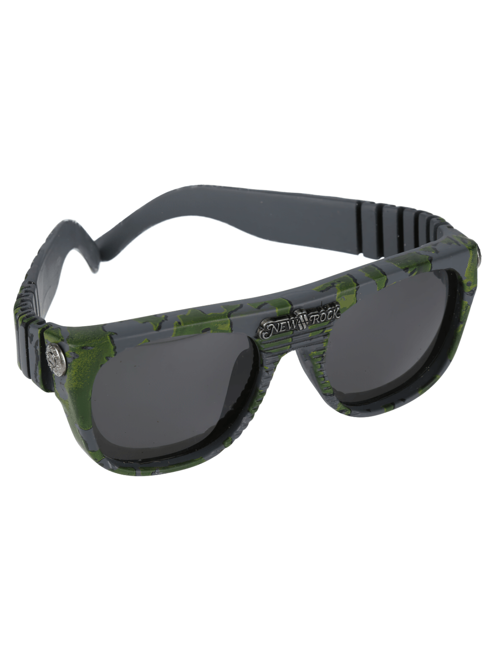 NEW ROCK Sunglasses with Textured Frame and Dark Lenses
