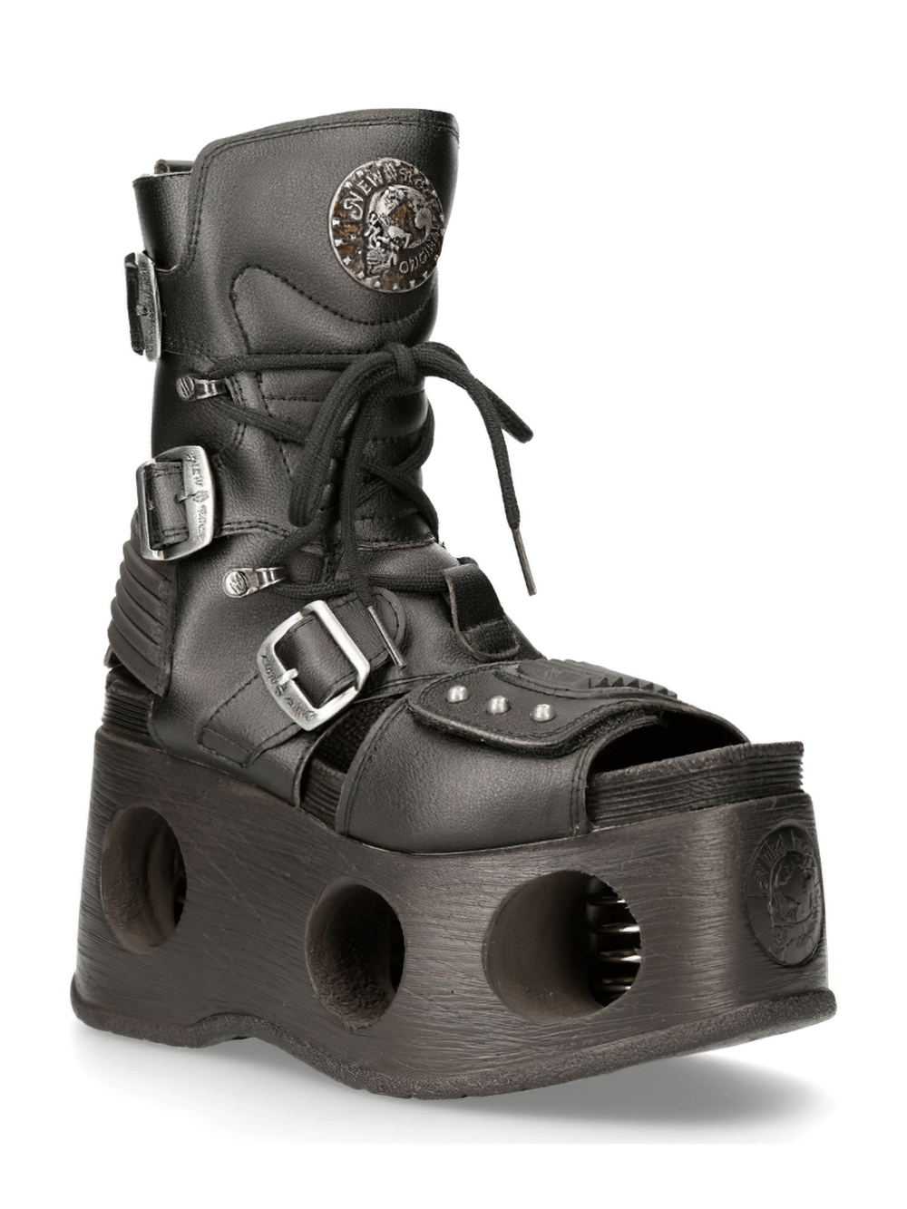 NEW ROCK Unique Gothic Punk Boots with Hollow Platforms