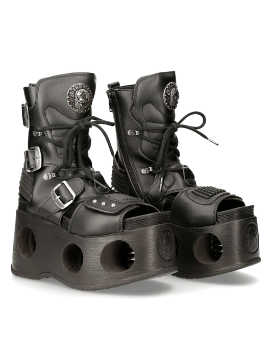 NEW ROCK Unique Gothic Punk Boots with Hollow Platforms