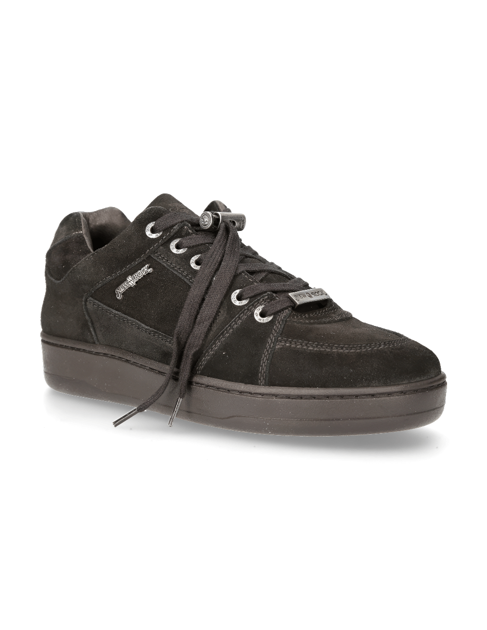 NEW ROCK Men's Black Punk-Inspired Sneakers Shoes
