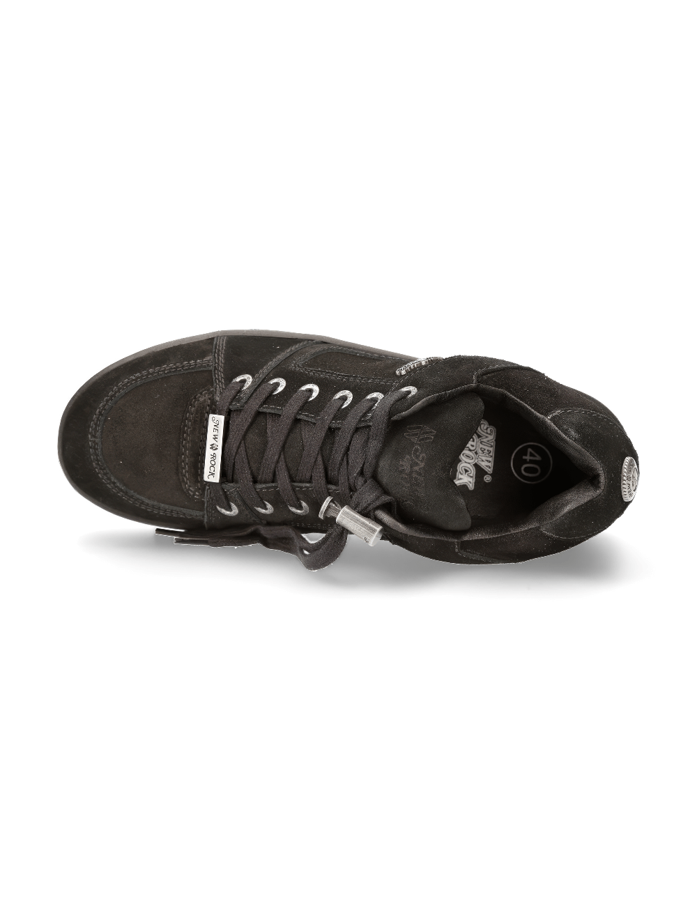 NEW ROCK Men's Black Punk-Inspired Sneakers Shoes