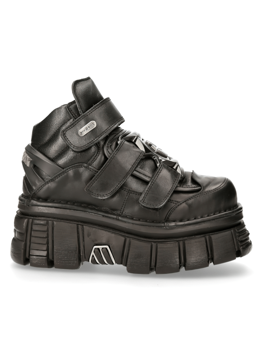 NEW ROCK Women's Leather Ankle Boots with Metallic Details