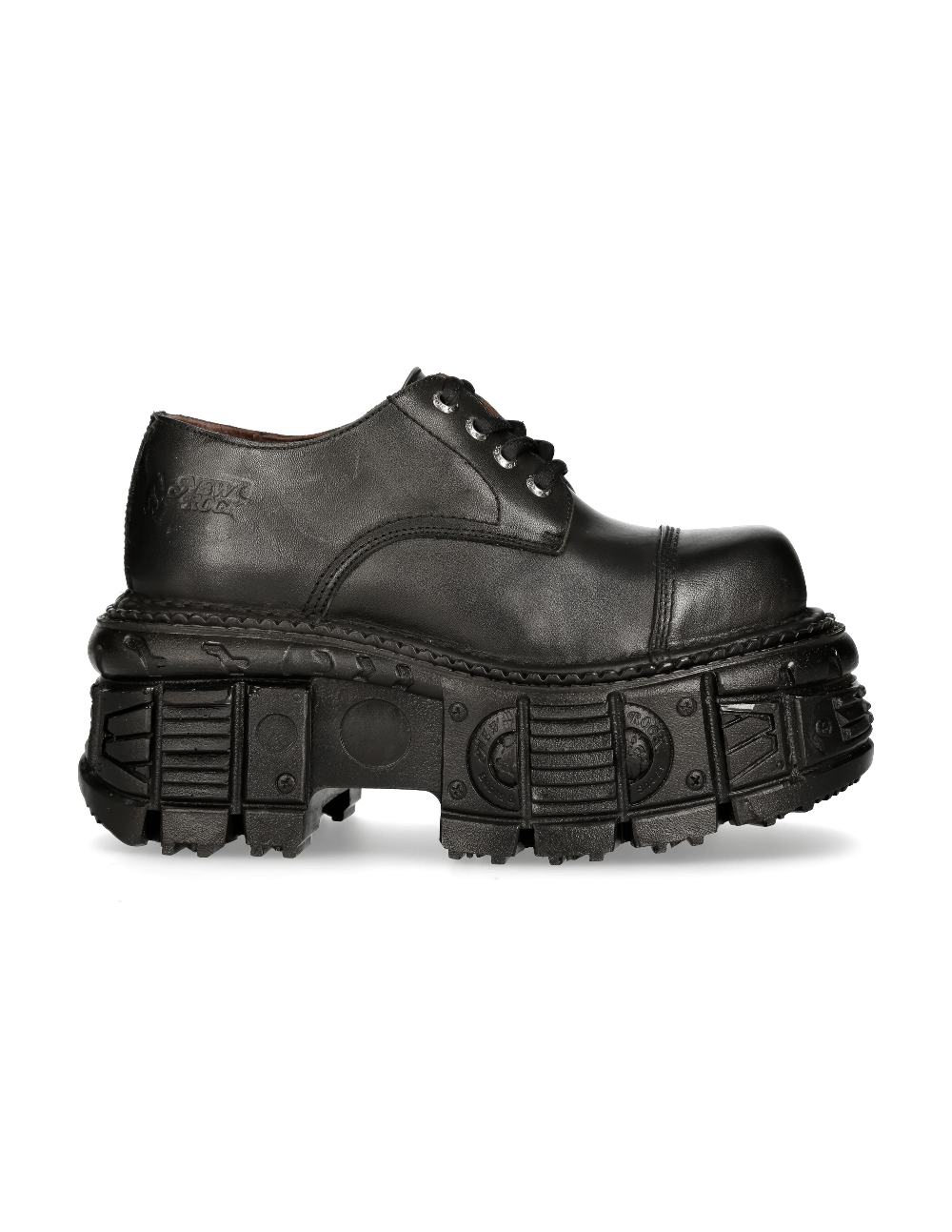 NEW ROCK Men's Rugged Black Platform Ankle Shoes