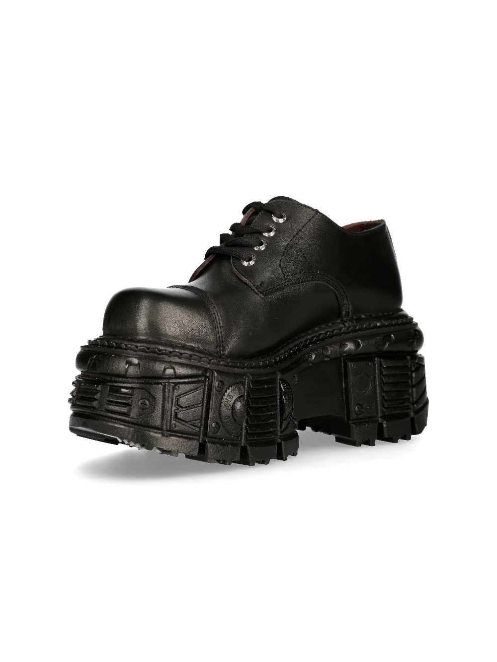 NEW ROCK Women's Rugged Black Platform Ankle Shoes