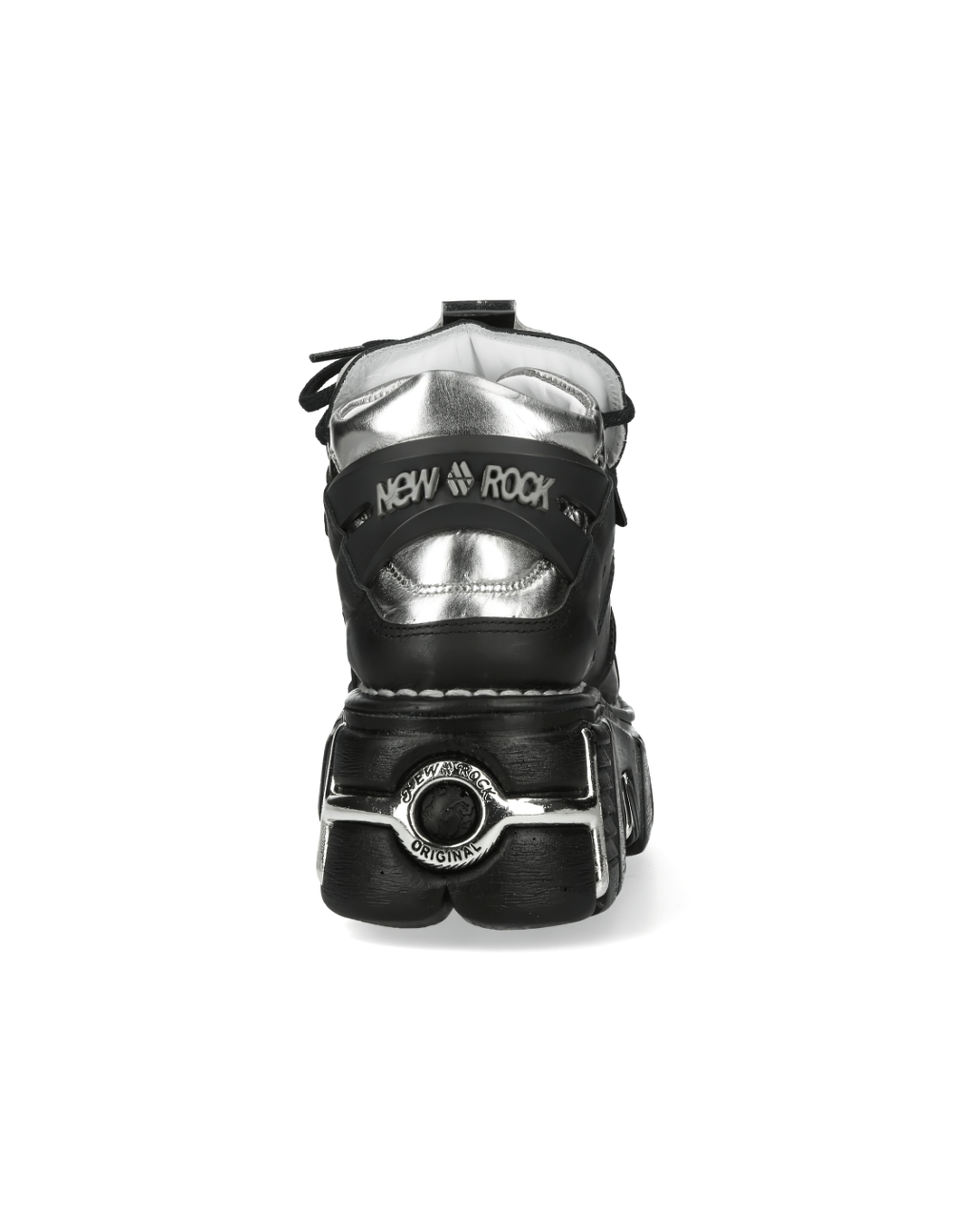 NEW ROCK Men's Rugged Metal Lace-Up Ankle Boots