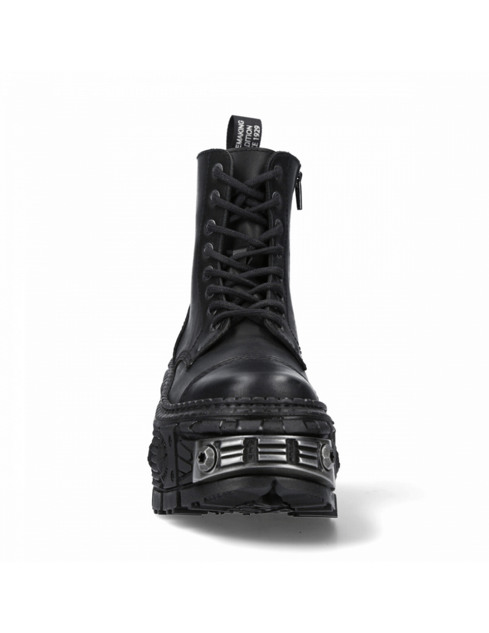 NEW ROCK Men's Zipper Ankle Boots with Metallic Pieces