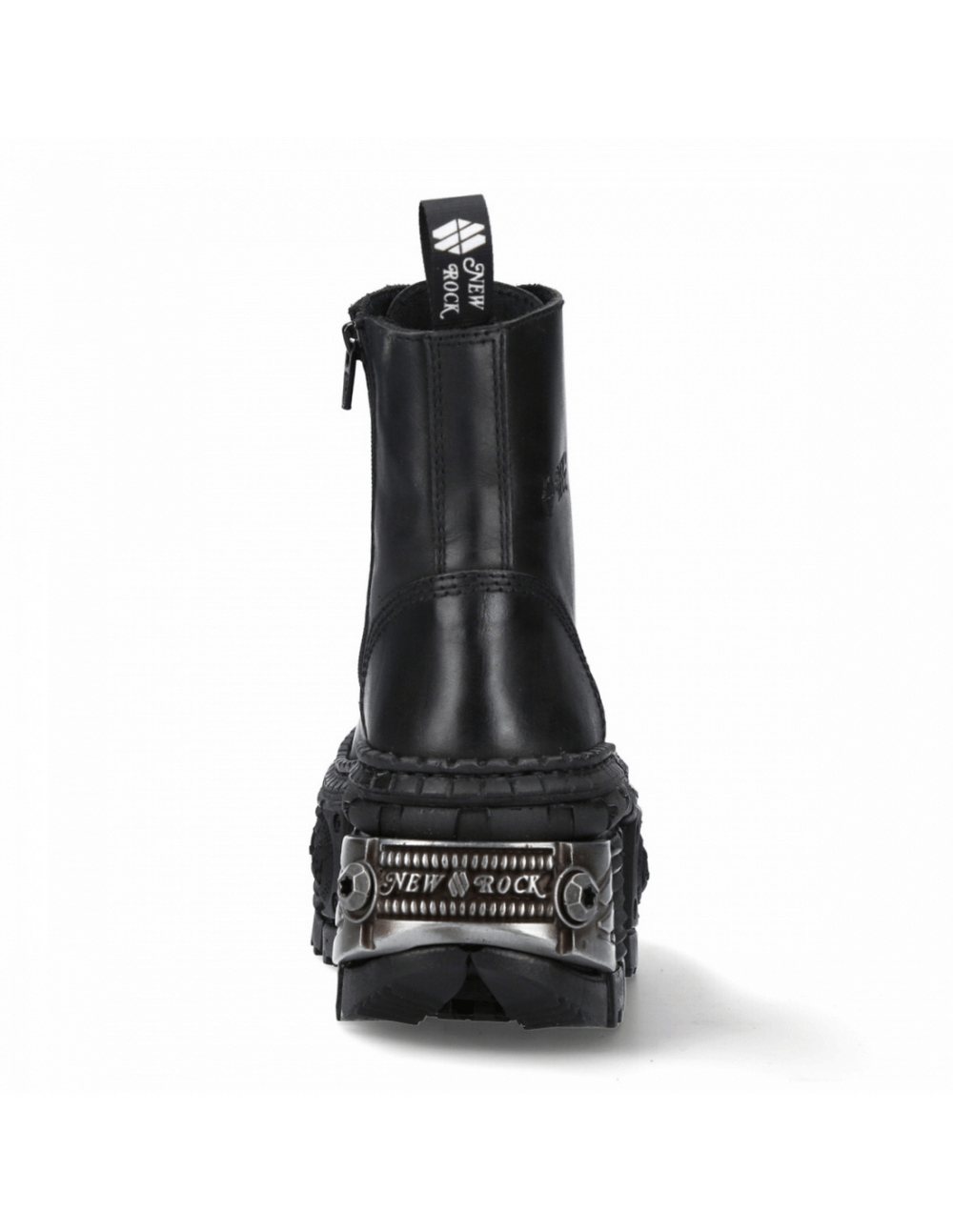 NEW ROCK Men's Zipper Ankle Boots with Metallic Pieces