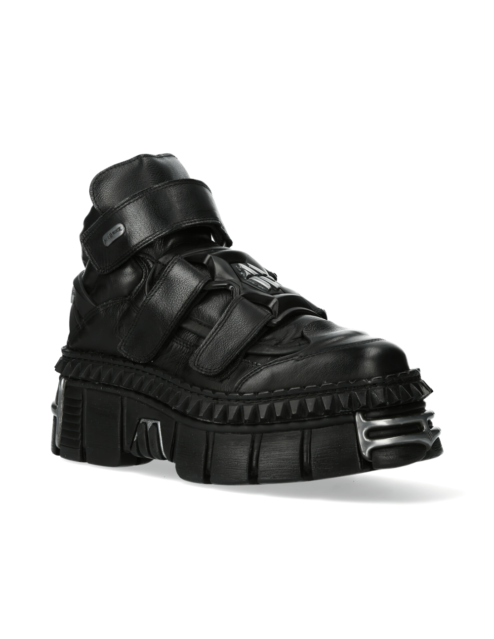 NEW ROCK Men's Urban Heavy Black Ankle Boots with Velcro Straps
