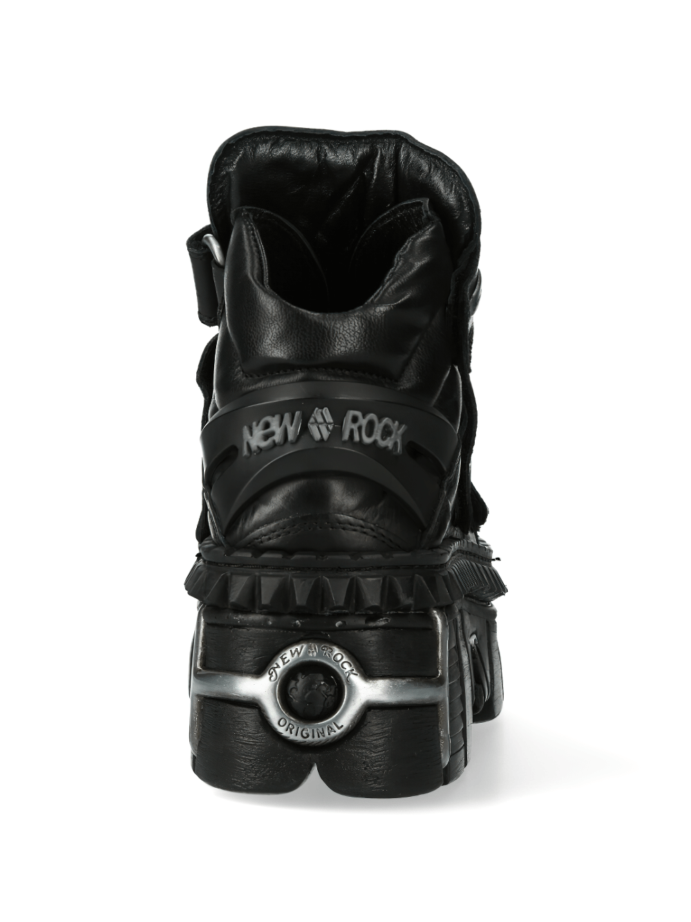NEW ROCK Men's Urban Heavy Black Ankle Boots with Velcro Straps