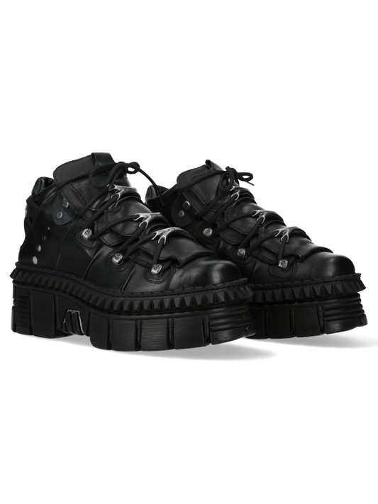 NEW ROCK Men's Urban Heavy Platform Boots with Metallic Details
