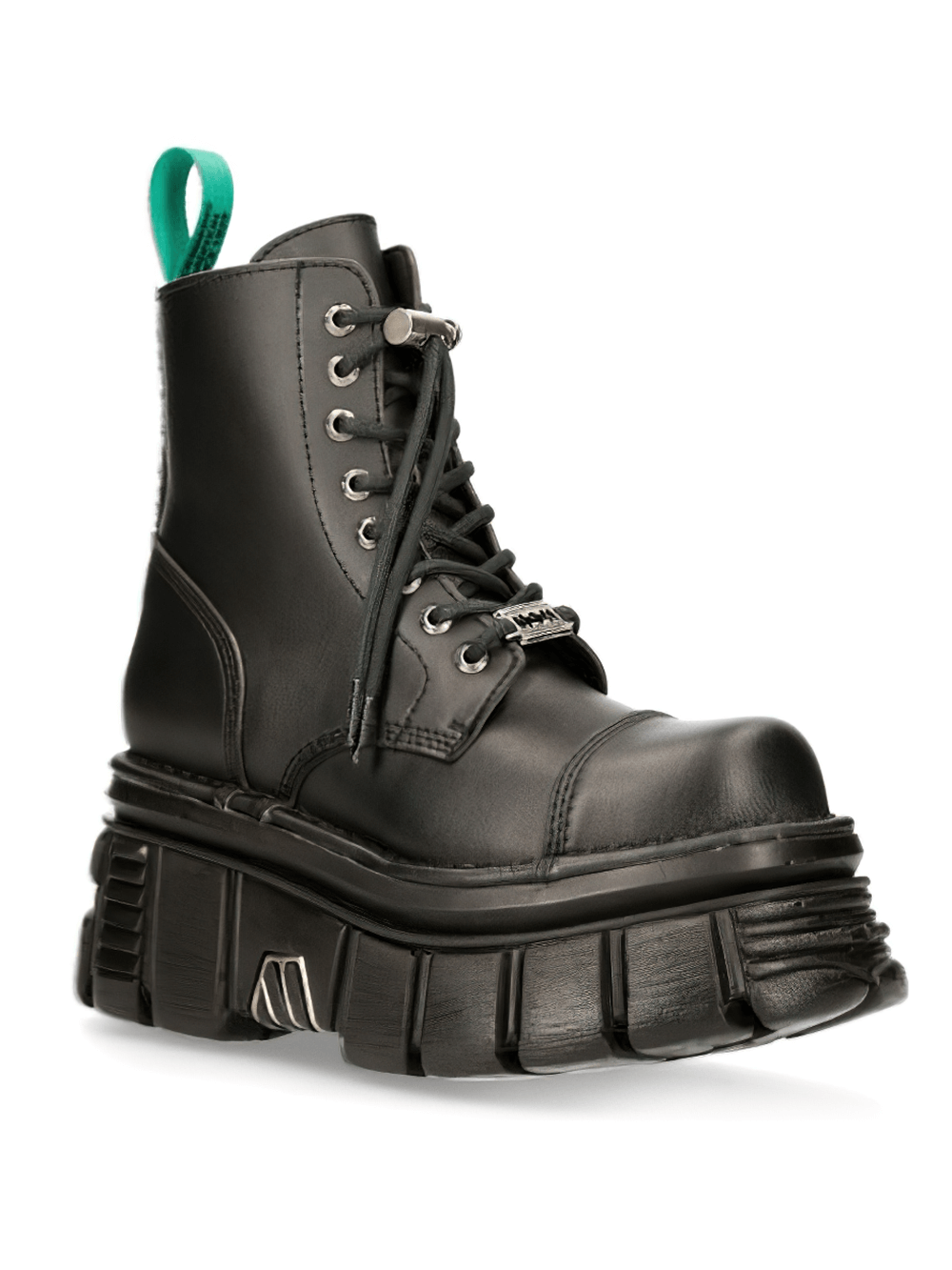 NEW ROCK Women's Urban Military Vegan Ankle Boots with Laces