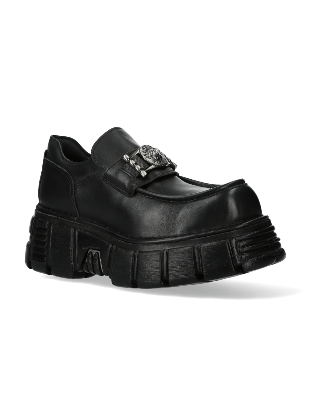 NEW ROCK Men's Urban Rock Leather Platform Shoes With Buckle