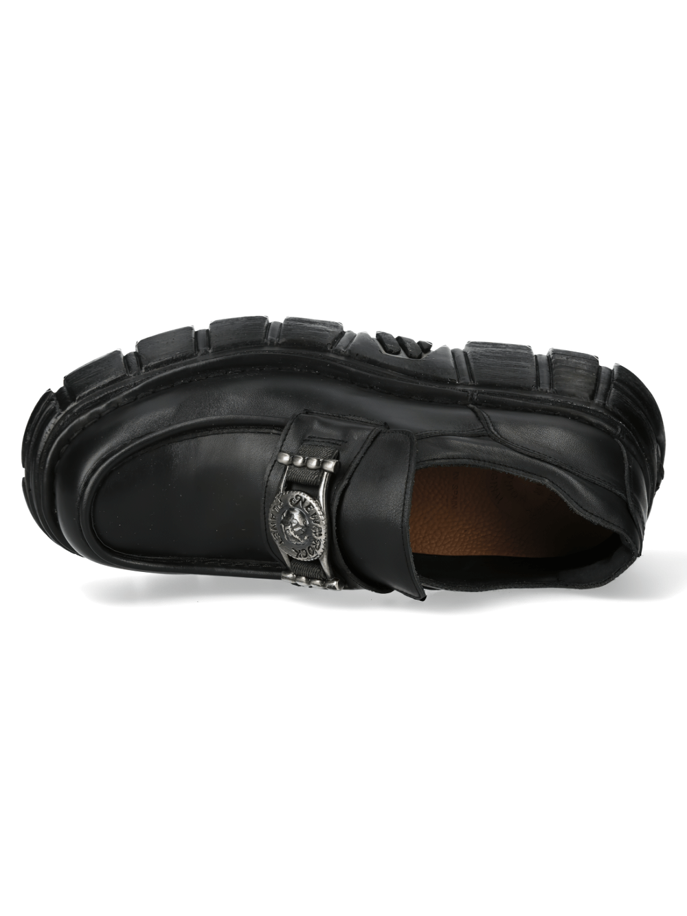 NEW ROCK Men's Urban Rock Leather Platform Shoes With Buckle