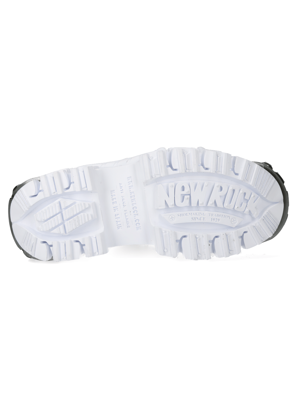 NEW ROCK Men's White Gothic Platform Ankle Boots with Metallic Details