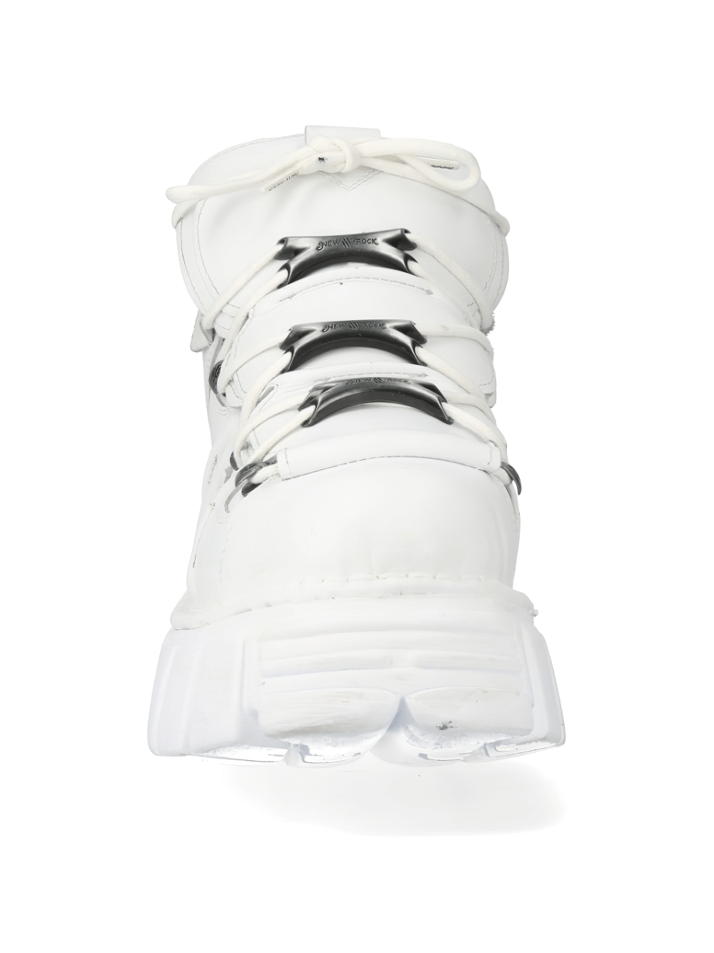 NEW ROCK Men's White Gothic Punk Platform Ankle Boots With Laces