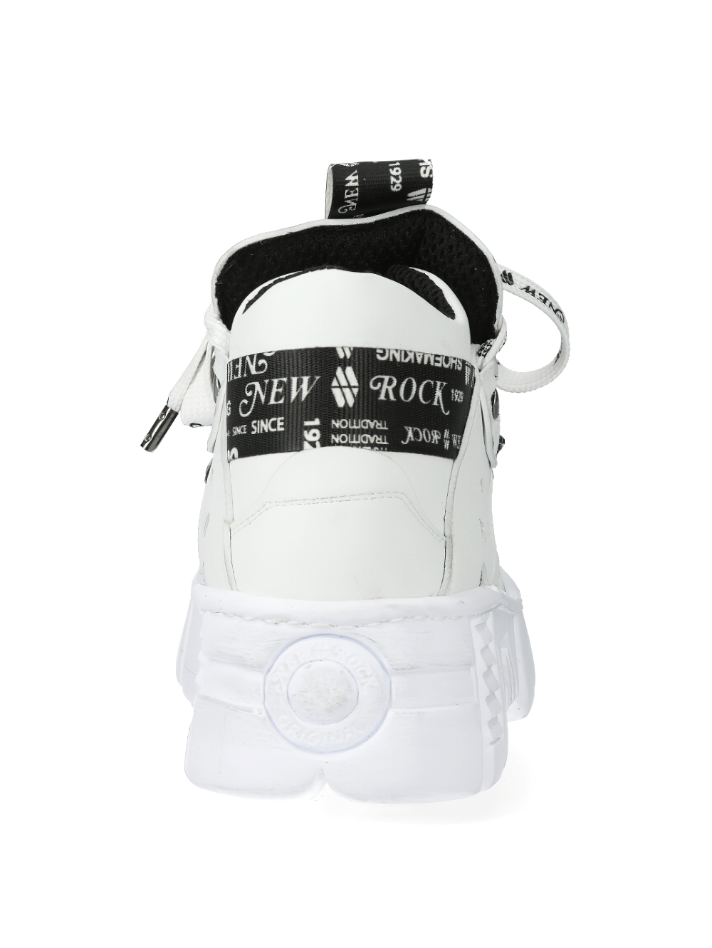 NEW ROCK Men's White Platform Ankle Boots with Chunky Sole