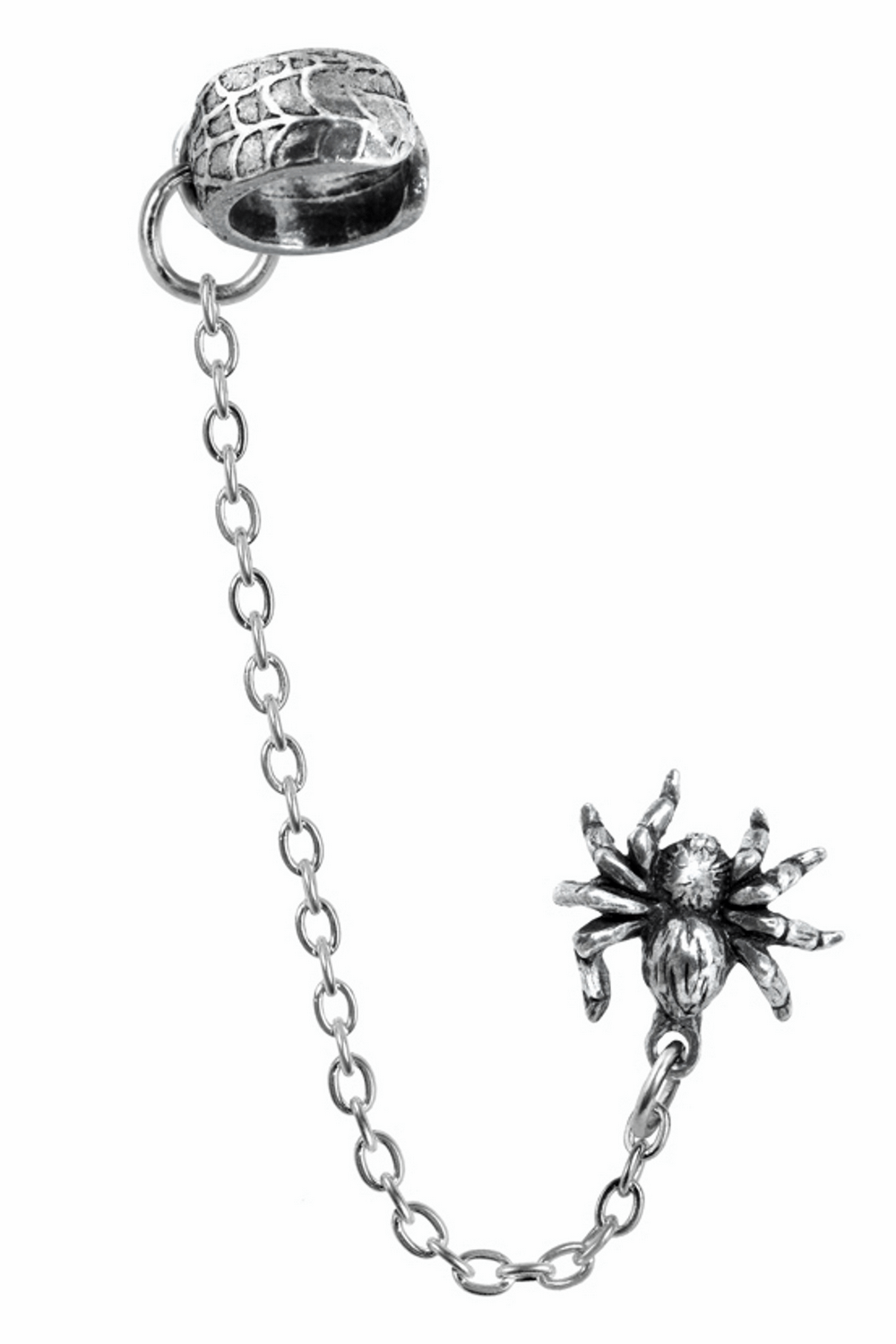 Nidus Spider Ear Cuff with Chain and Web Design