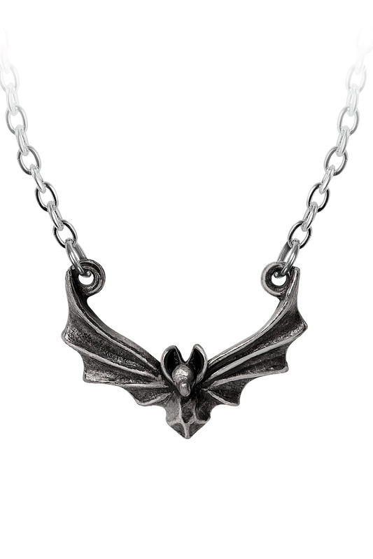 Night Bat Pendan with Antiqued Pewter Gothic Design
