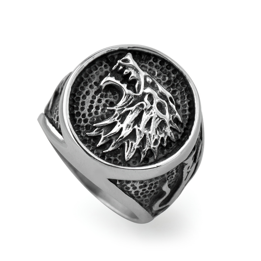 Nordic Wolf Stainless Steel Rings / Retro Style Men's And Women's Jewelry