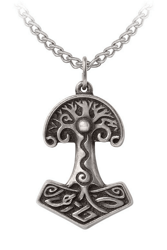 Norse Yggdrasil Hammer Pendant with Celtic Detailing