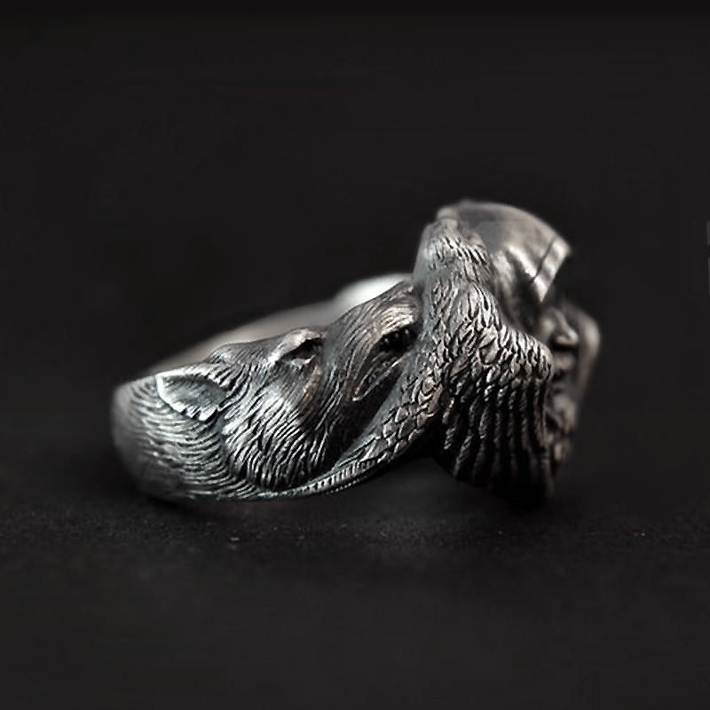 North Mythology Viking Wolf Ring / Stainless Steel Scandinavian Jewelry