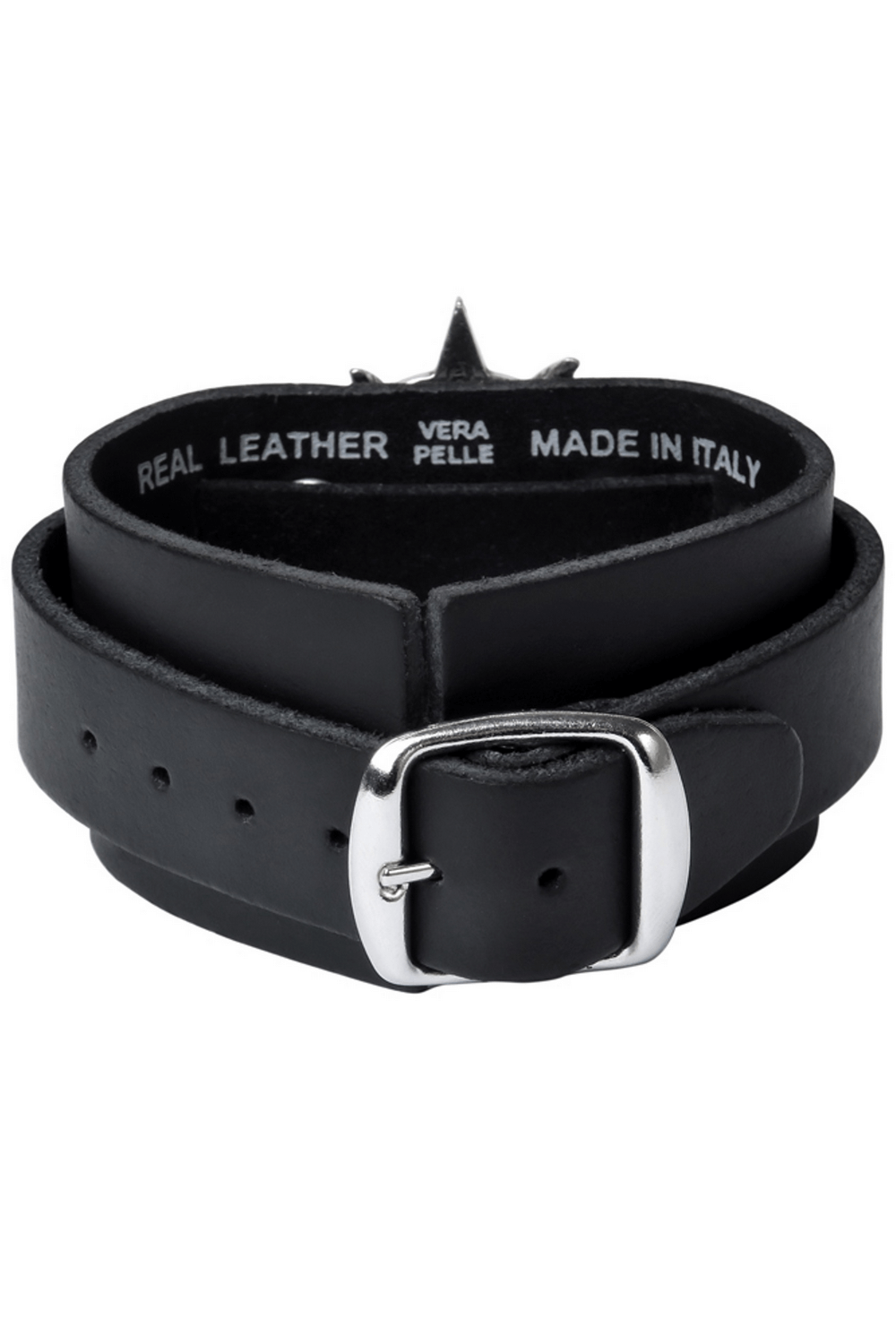 Occult Goat Head Leather Bracelet with Pentagram