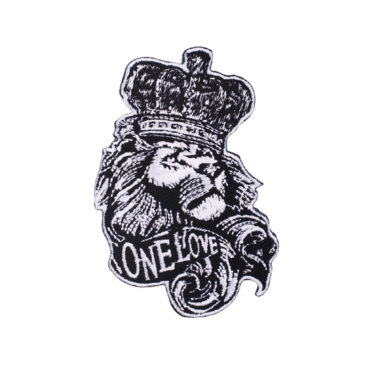 "One Love" Lion With A Crown Iron - On Patch / Alternative Fashion Accessory