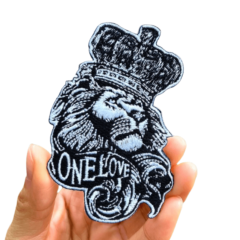 "One Love" Lion With A Crown Iron - On Patch / Alternative Fashion Accessory