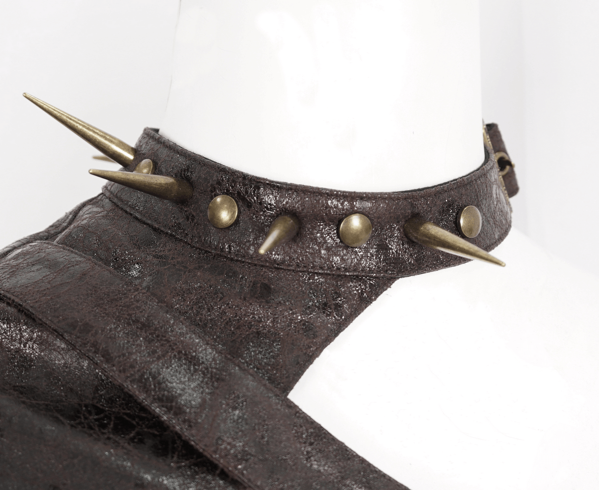 One-Shoulder Accessory with Spikes and Long Sleeve