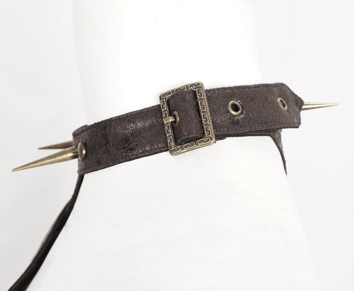 One-Shoulder Accessory with Spikes and Long Sleeve