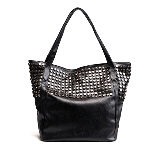 One Shoulder Large Bag for Shopping / Punk Women's Bag with Rivets