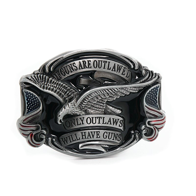 ONLY OUTLAWS Will Have Guns / American Eagle Belt Buckle / Alternative Fashion Belt Accessories
