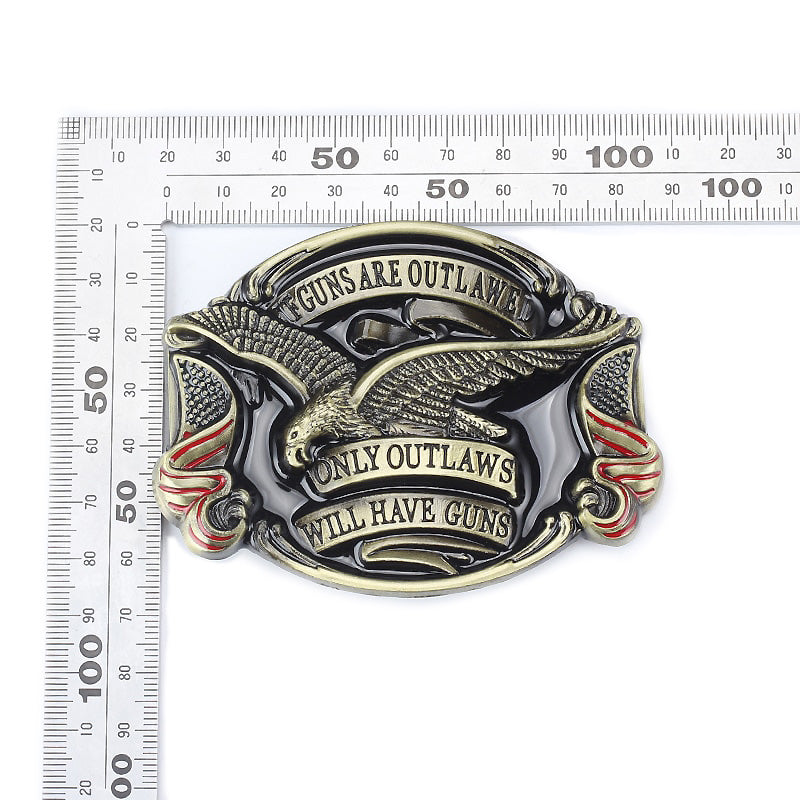 ONLY OUTLAWS Will Have Guns / American Eagle Belt Buckle / Alternative Fashion Belt Accessories