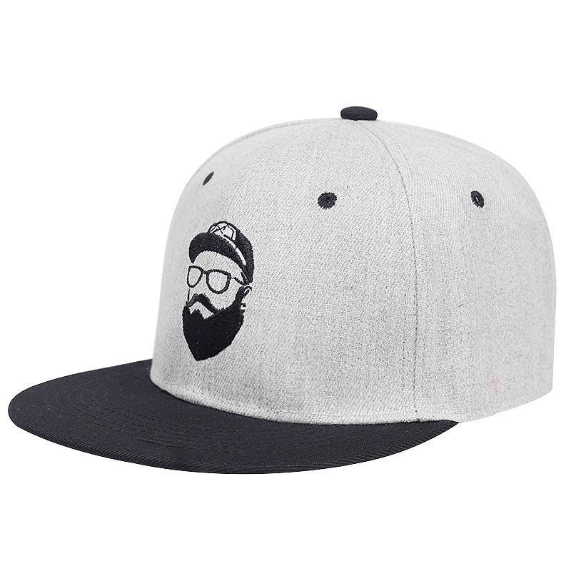 Rock Style Cap with Bearded Man Embroidery / Vintage Character Men Women hats / Alternative snapback