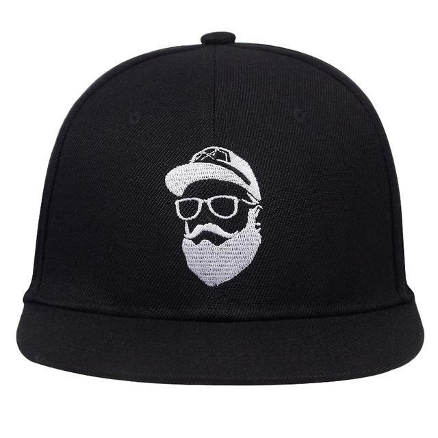 Rock Style Cap with Bearded Man Embroidery / Vintage Character Men Women hats / Alternative snapback