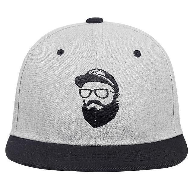 Rock Style Cap with Bearded Man Embroidery / Vintage Character Men Women hats / Alternative snapback