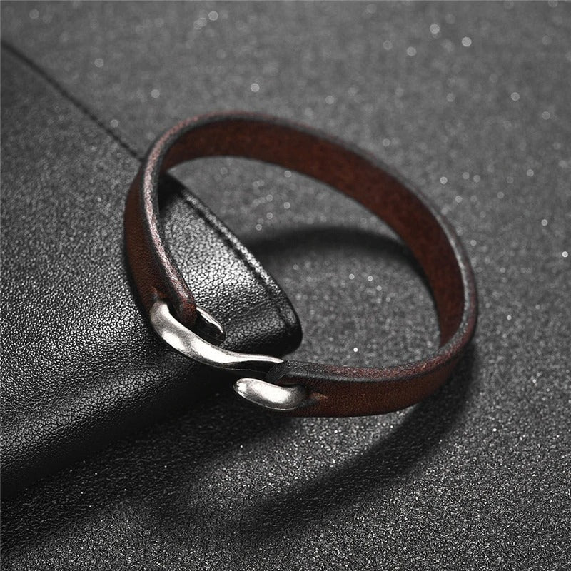 Original Style Bracelets for Men and Women / Vintage Black/Brown Genuine Leather Bracelet