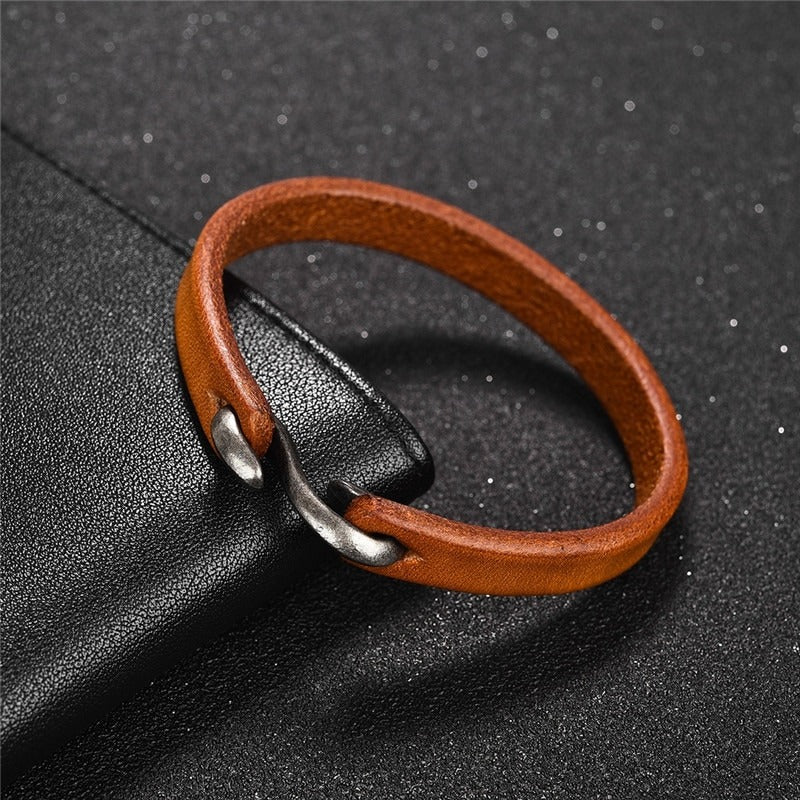 Original Style Bracelets for Men and Women / Vintage Black/Brown Genuine Leather Bracelet