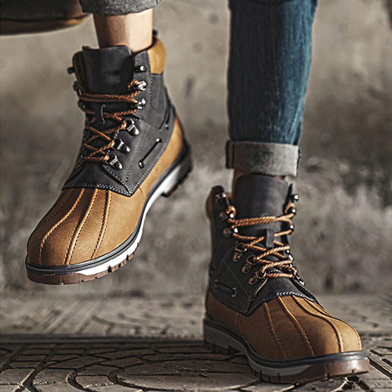 Outdoor Waterproof Men's Motorcycle Boots / Thick Plush Warm Snow Boots